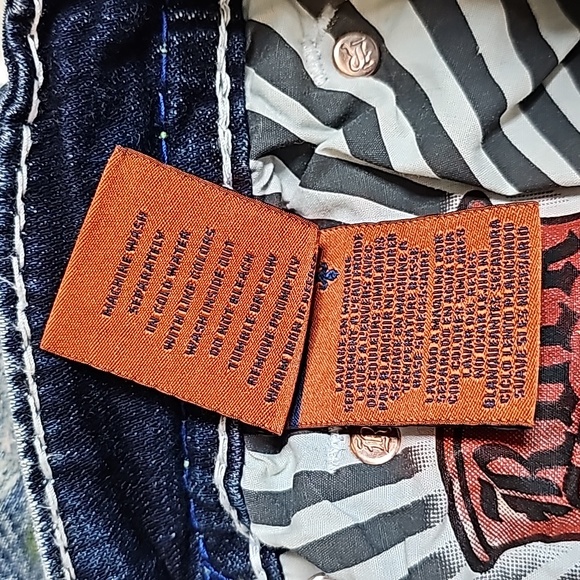 🆕️Rock Exhibition by Rock Revival LE Ruth Distressed Slim Taper Jeans. 40x32 - Picture 11 of 12